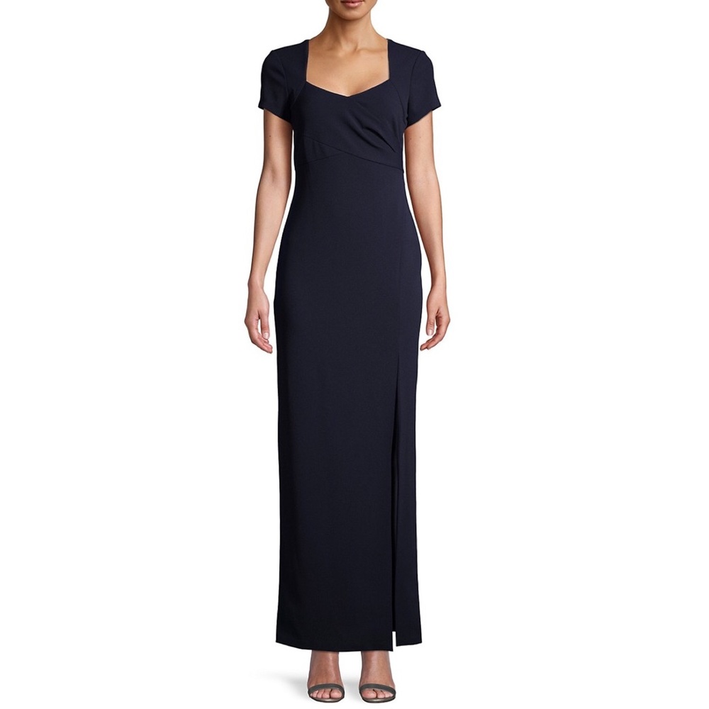 Calvin Klein Short Sleeve Column Gown